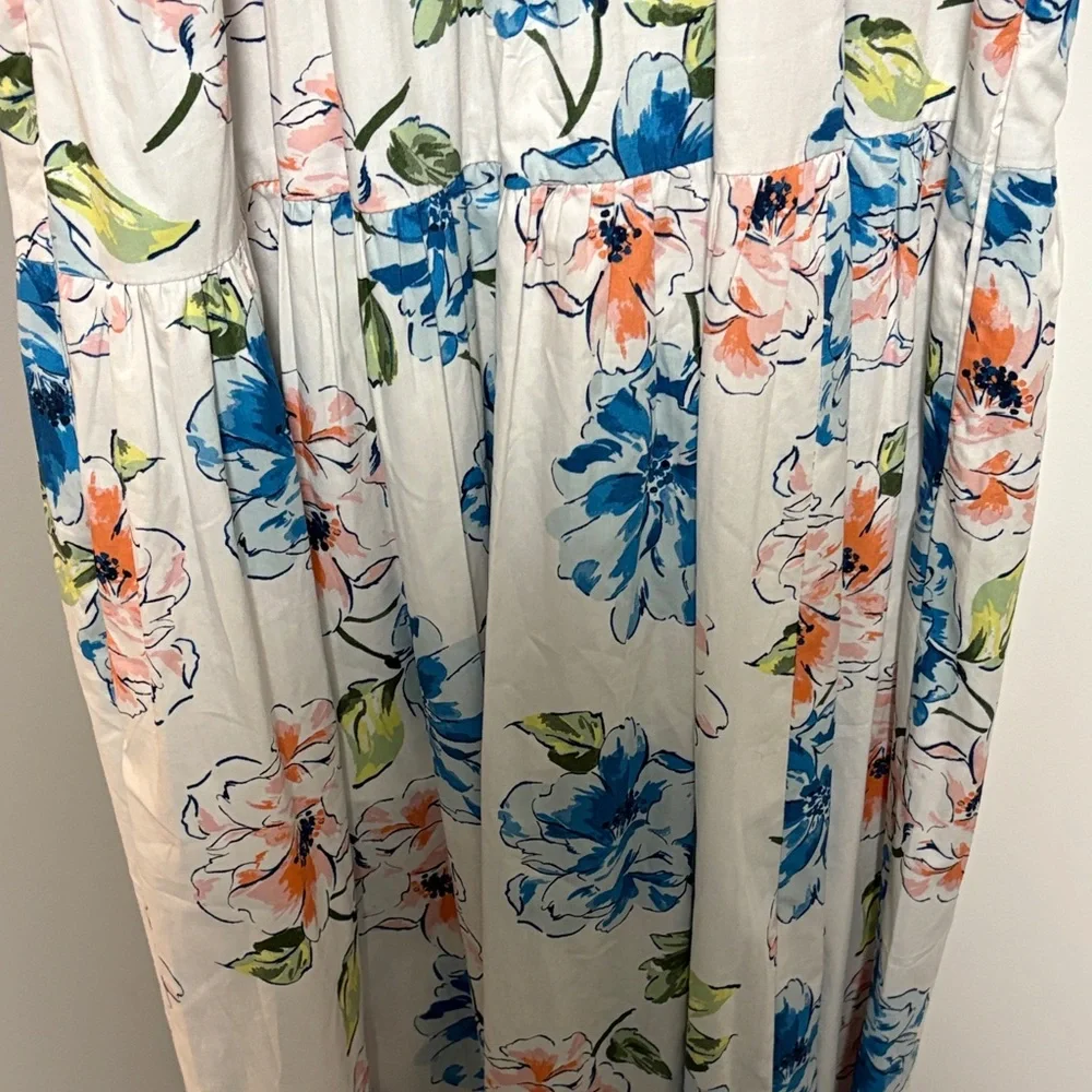 Abercrombie & Fitch Floral Maxi Dress - White and Blue